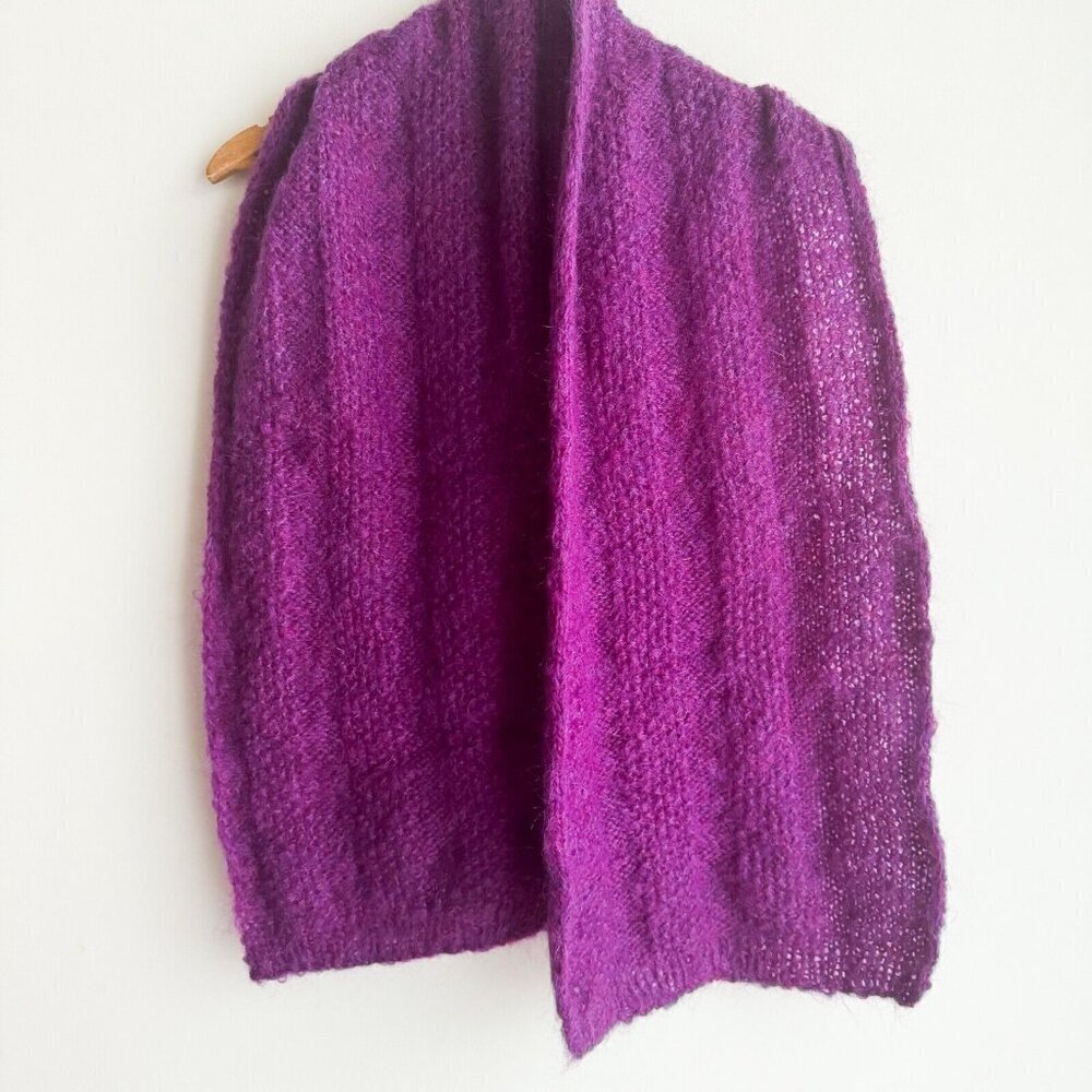 Handmade Purple Lilac Wool Mohair Winter Scarf